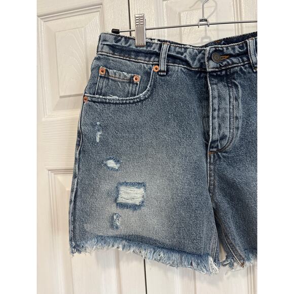 Seroya NWT Mia Distressed Button Fly Denim Shorts Size 25 - Picture 2 of 7